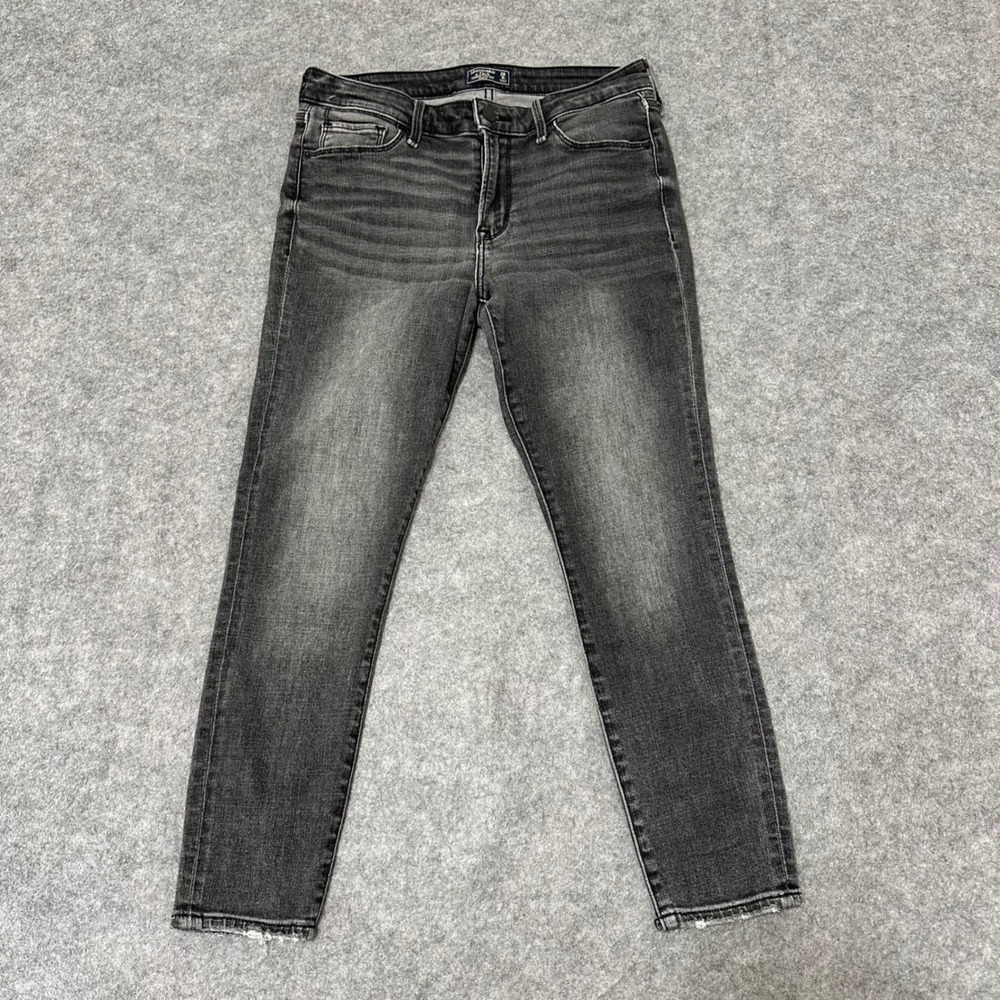 Abercrombie & Fitch Harper Low Rise Ankle Jeans Womens 29/8s Gray Stretch Denim